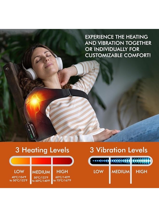 1Pcs Heated Shoulder Wrap with Massage, Shoulder Heating Pad for Rotator Cuff Frozen Shoulder, Cordless Shoulder Heating Pads Shoulder Massager with Heat. ﻿ - Image 2